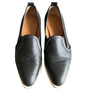 Everlane Black Perforated Leather Slip-On Shoes 9.5